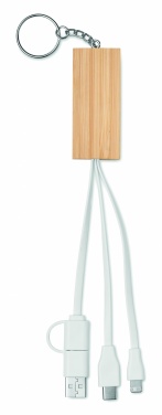 Logo trade promotional item photo of: Bamboo key ring and stand Salo