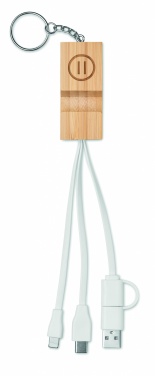 Logo trade promotional gifts picture of: Bamboo key ring and stand Salo