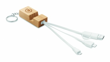 Logo trade promotional giveaway photo of: Bamboo key ring and stand Salo