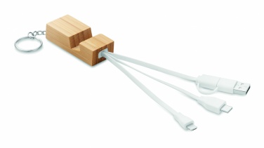 Logotrade promotional item image of: Bamboo key ring and stand Salo