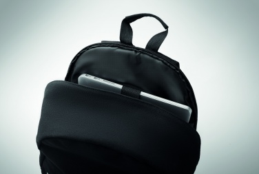 Logo trade promotional giveaway photo of: A 15-inch laptop backpack made of recycled pre-consumer cotton and recycled polyester with customizable printing.