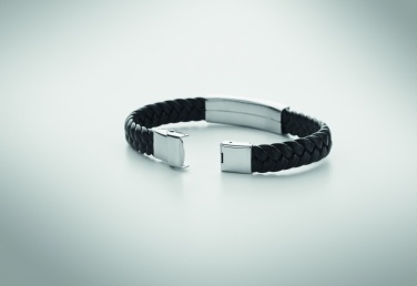 Logo trade promotional giveaways picture of: Braided faux leather bracelet