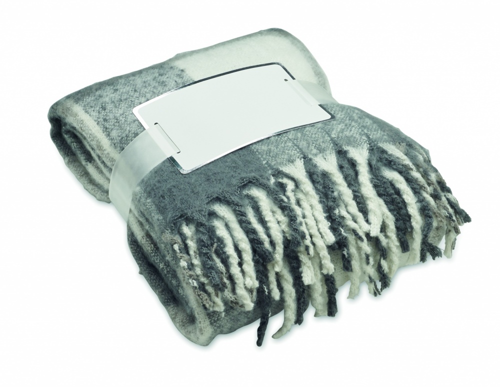 Logo trade corporate gift photo of: Chequered mohair blanket