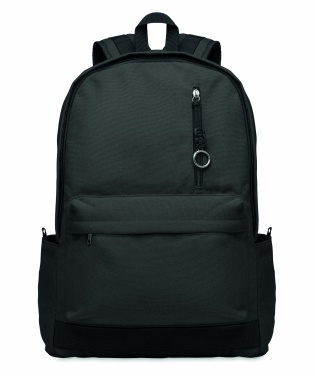 Logotrade promotional products photo of: A 15-inch laptop backpack made of recycled pre-consumer cotton with customizable printing