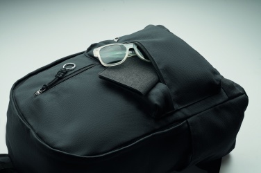 Logo trade promotional gifts image of: A 15-inch laptop backpack made of recycled pre-consumer cotton with customizable printing