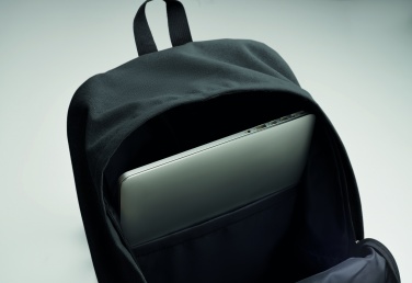 Logotrade promotional merchandise image of: A 15-inch laptop backpack made of recycled pre-consumer cotton with customizable printing