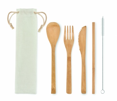 Logotrade promotional product image of: Bamboo cutlery with straw