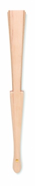 Logo trade promotional items image of: Wood hand fan with cork fabric