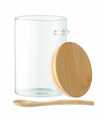 Logo trade promotional items picture of: Glass jar with spoon 600 ml