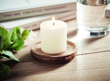 Logotrade promotional product image of: Candle on round wooden base