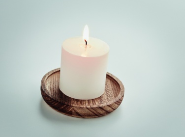 Logotrade promotional item picture of: Candle on round wooden base