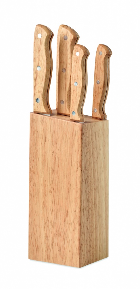 Logo trade promotional merchandise image of: 5 piece knife set in base