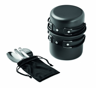 Logo trade promotional items picture of: 2 camping pots with cutlery