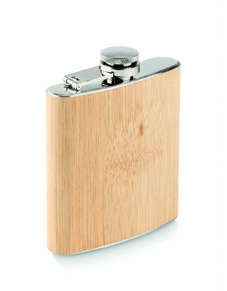 Logotrade promotional items photo of: Bamboo slim hip flask 170ml