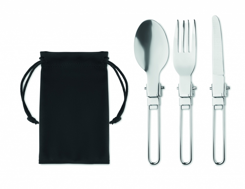 Logo trade promotional merchandise photo of: 3-piece camping cutlery set