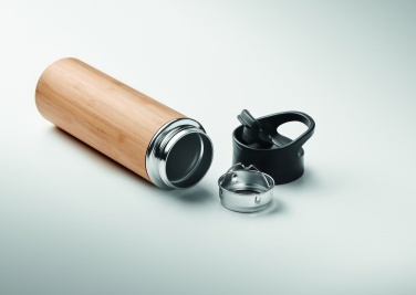 Logo trade promotional giveaways image of: Double wall bamboo flask 450ml