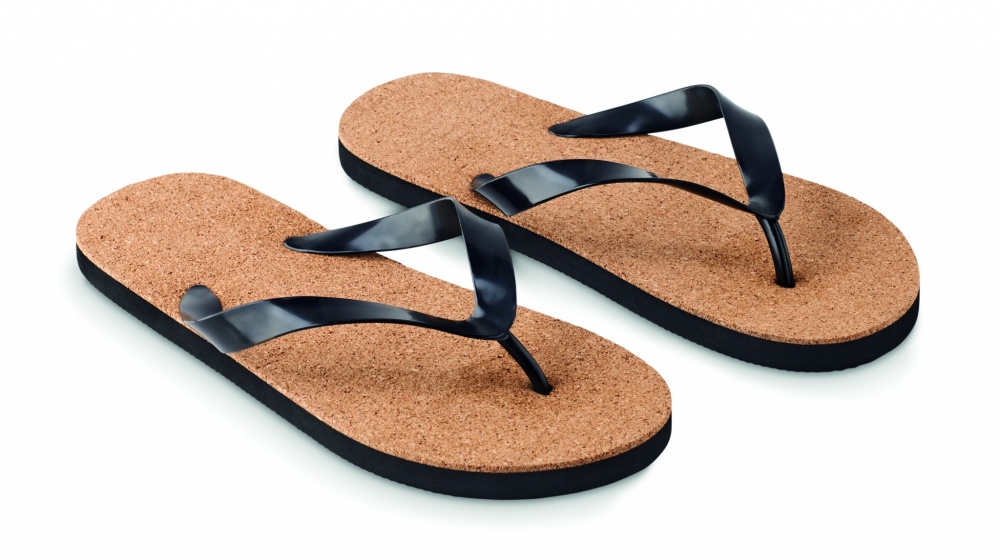 Logo trade promotional giveaways image of: Cork beach slippers L