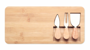 Logo trade promotional gifts image of: Bamboo Cheese board set Leipzig
