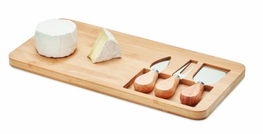 Logo trade corporate gifts picture of: Bamboo Cheese board set Leipzig