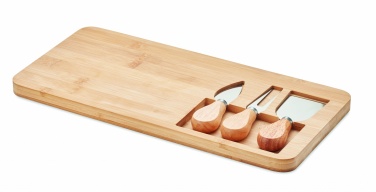 Logo trade corporate gifts image of: Bamboo Cheese board set Leipzig