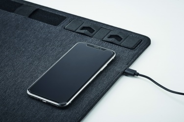 Logo trade advertising products image of: RPET mouse mat charger 15W