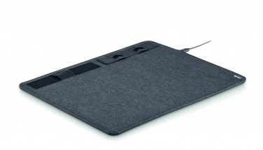 Logo trade promotional giveaways picture of: RPET mouse mat charger 15W