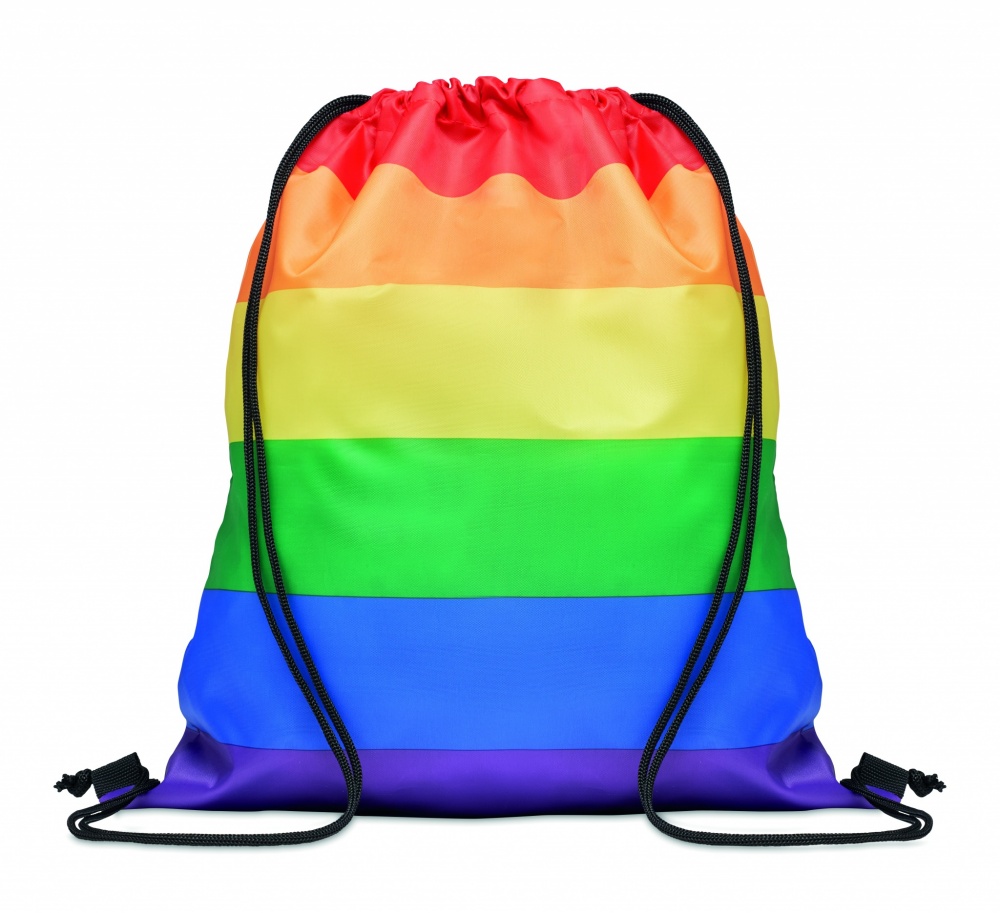Logotrade promotional item image of: Rainbow RPET drawstring bag