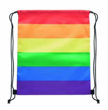 Logo trade business gift photo of: Rainbow RPET drawstring bag