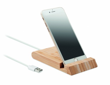 Logotrade corporate gift picture of: Bamboo wireless charger  10W ODOS