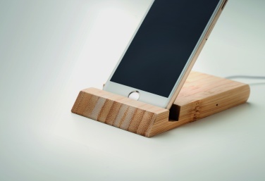 Logo trade corporate gifts picture of: Bamboo wireless charger  10W ODOS