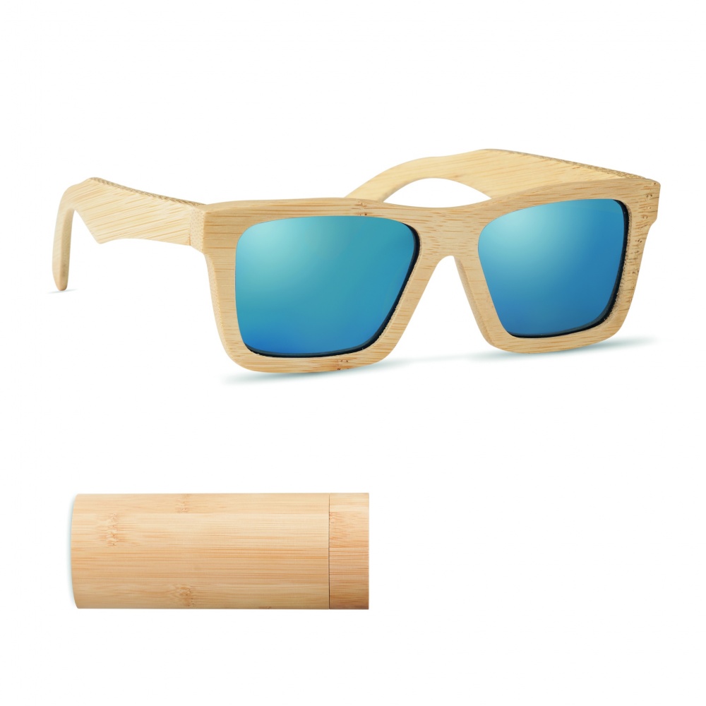 Logo trade promotional product photo of: Sunglasses and case in bamboo KEILA