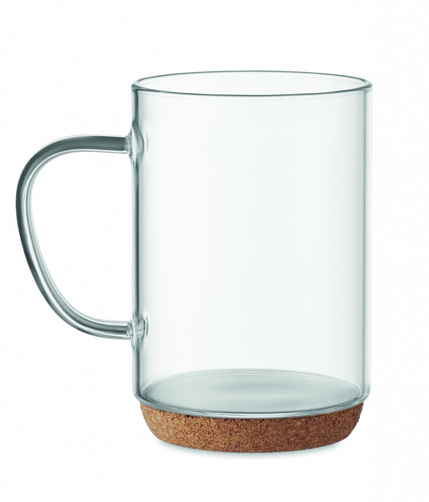 Logotrade promotional products photo of: Glass mug 400ml with cork base