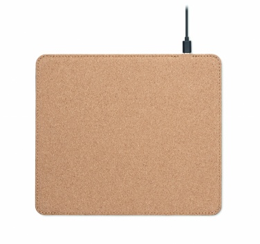 Logotrade promotional product image of: Cork mouse mat charger 15W