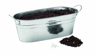 Logo trade business gifts image of: Zinc tub with 3 herbs seeds