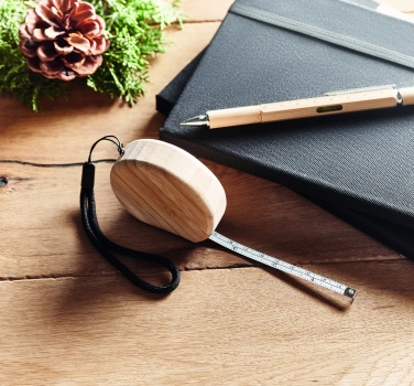 Logo trade corporate gift photo of: Measuring tape in bamboo 2m