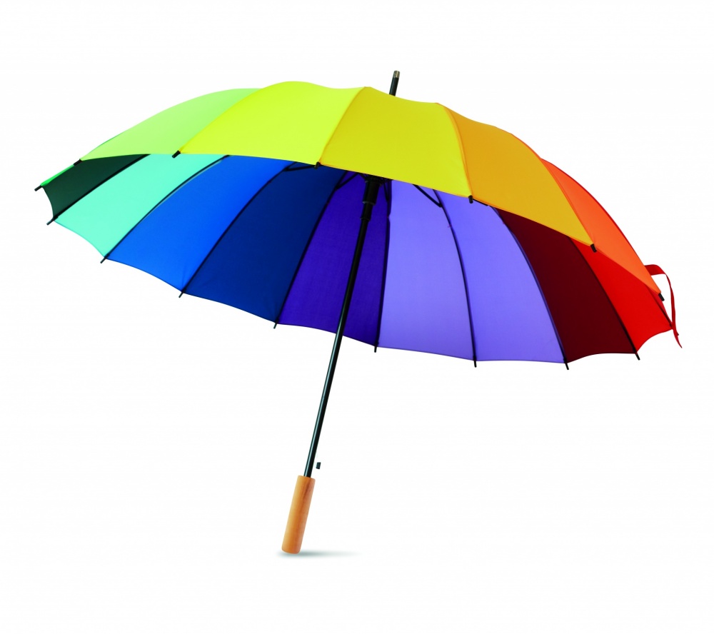 Logo trade promotional giveaways image of: 27 inch rainbow umbrella