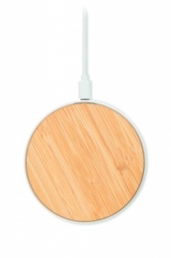 Logo trade corporate gifts picture of: Bamboo wireless charger 10W