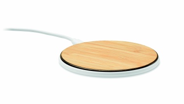 Logo trade corporate gift photo of: Bamboo wireless charger 10W