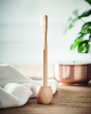 Logotrade advertising product picture of: Bamboo tooth brush with stand