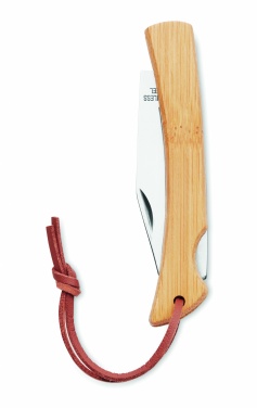 Logo trade promotional items image of: Foldable knife in bamboo