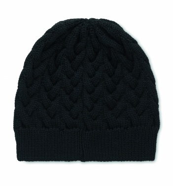 Logo trade promotional merchandise image of: Cable knit beanie in RPET