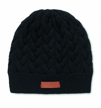 Logotrade promotional gift image of: Cable knit beanie in RPET