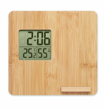 Logo trade promotional gift photo of: Bamboo weather station 10W