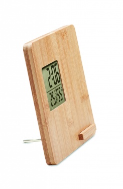 Logo trade promotional giveaway photo of: Bamboo weather station 10W