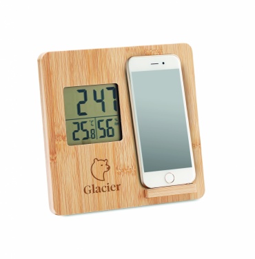 Logotrade promotional product image of: Bamboo weather station 10W