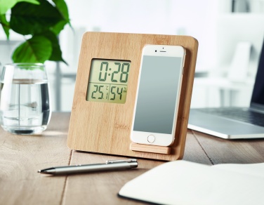 Logo trade advertising products image of: Bamboo weather station 10W