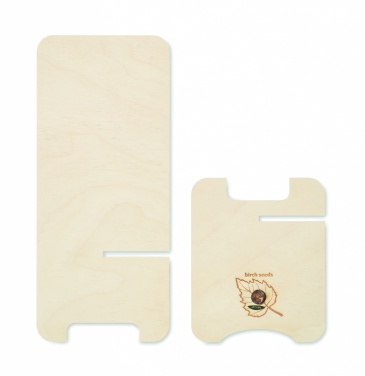 Logo trade corporate gifts picture of: Birch Wood phone stand