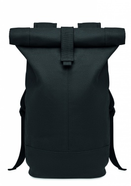 Logo trade advertising products picture of: Rolltop washed canvas backpack
