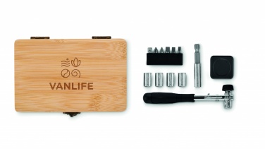 Logotrade corporate gift image of: 13 piece tool set, bamboo case