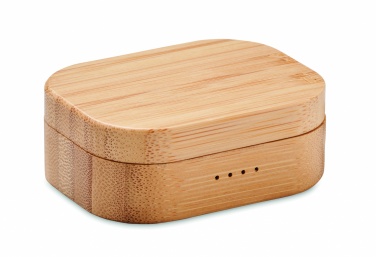 Logo trade promotional merchandise picture of: TWS earbuds in bamboo case